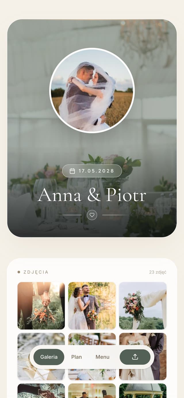 Wedding App Interface